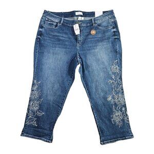 Lane Bryant Jeans 22 Girlfriend Crop Mid-rise Flex Magic Blue Stretch Denim NWT